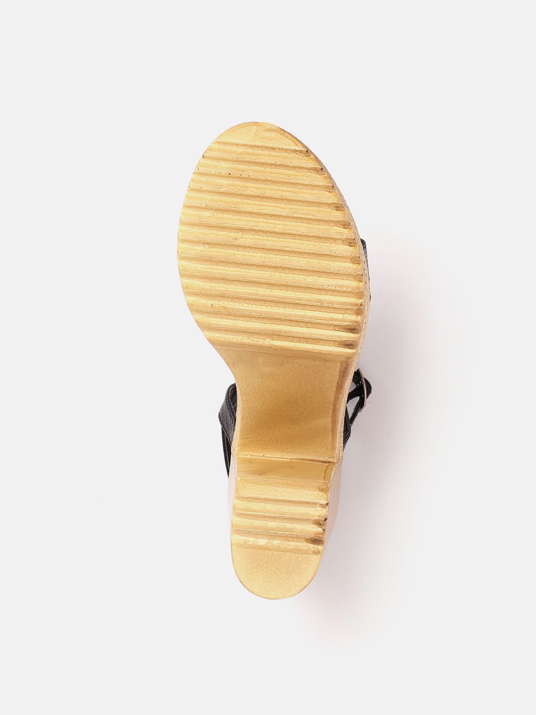 DressBerry Textured Open Toe Block Heels