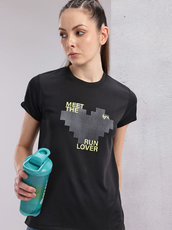 HRX by Hrithik Roshan Couple Collection Printed Rapid-Dry Running T-shirt