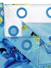 Story@home Blue & Green 2 Pieces Floral Door Curtain