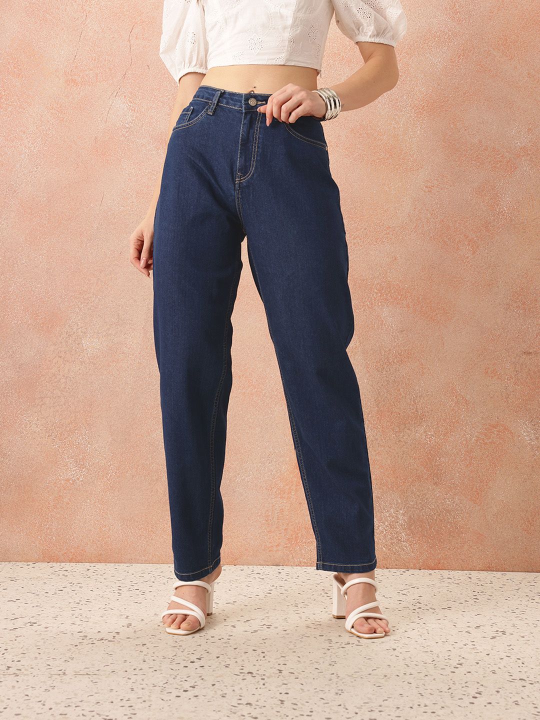 all about you Women Boyfriend Fit High-Rise Stretchable Jeans