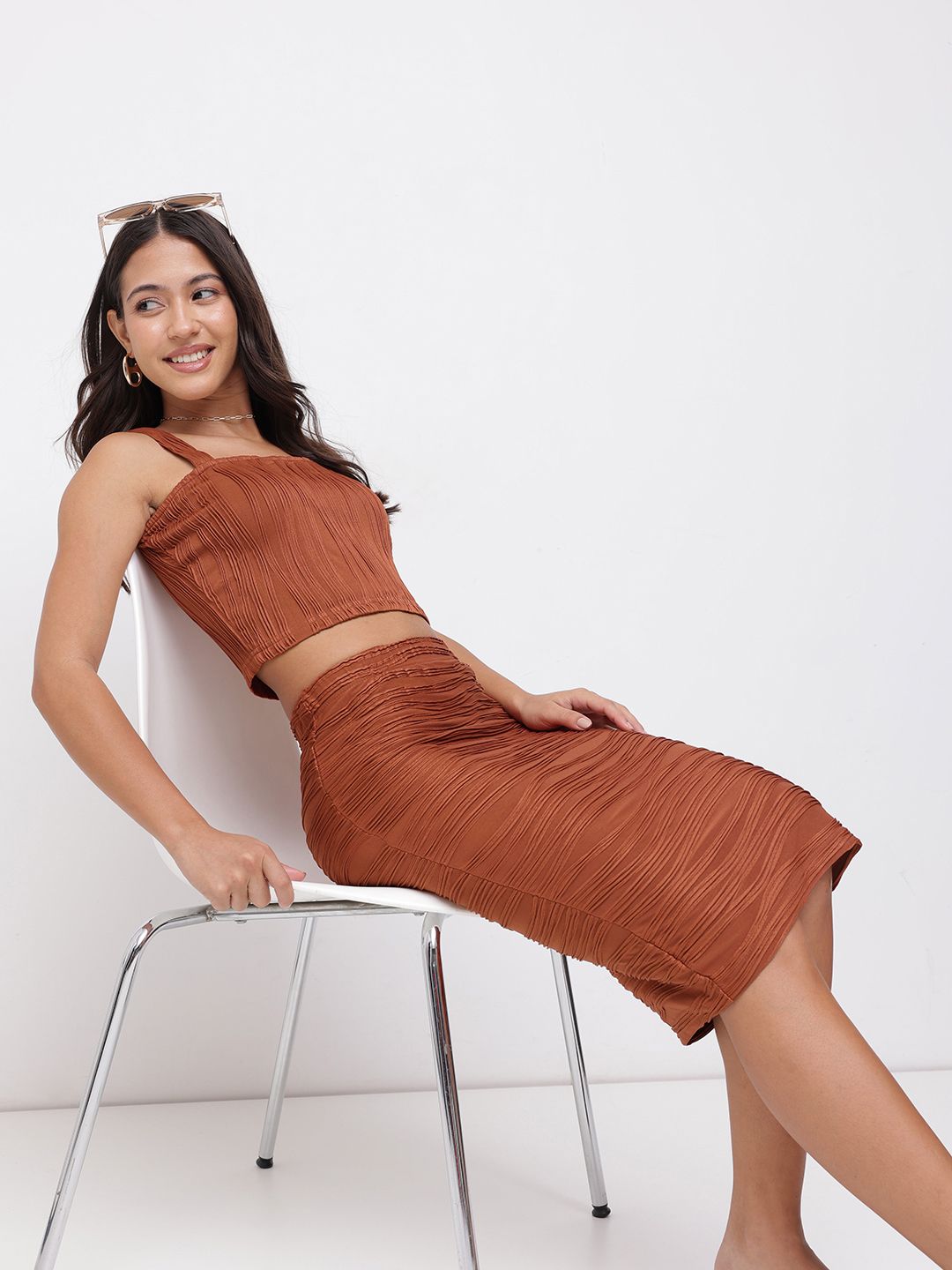 DressBerry Power Dressing 2.0 Wave Texture Pencil Skirt