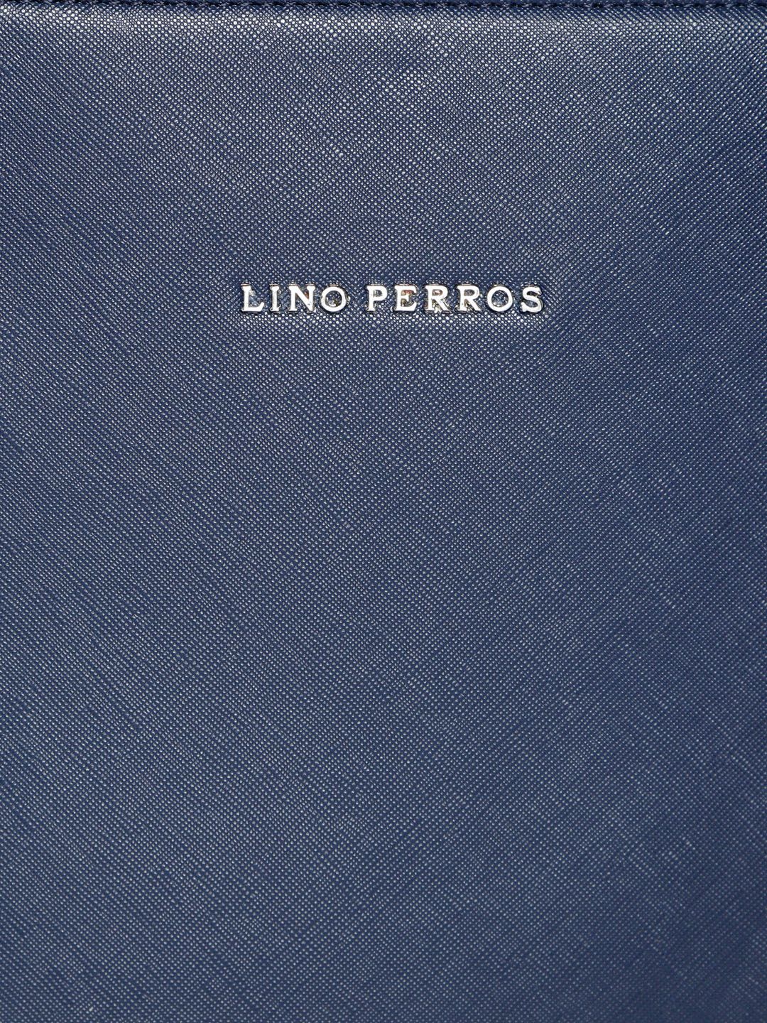 Lino Perros Navy Blue Solid Laptop Bag