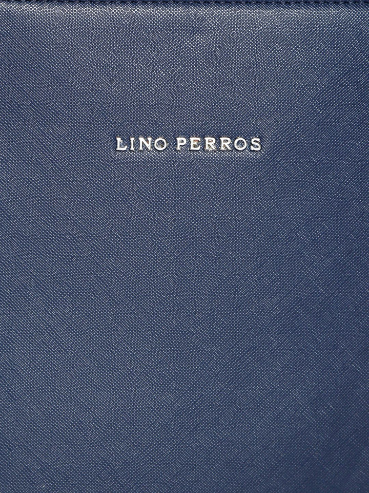 Lino Perros Navy Blue Solid Laptop Bag