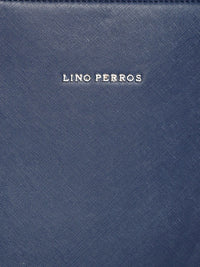 Lino Perros Navy Blue Solid Laptop Bag