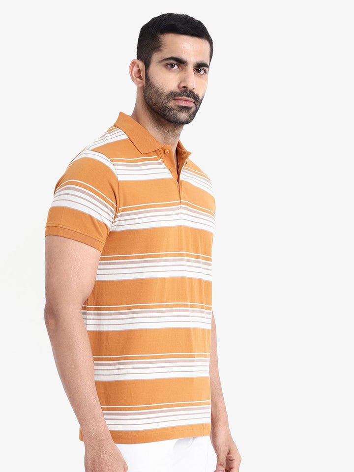 RARE RABBIT Men Rings-4 Slim Fit Solid Polo Collar Pure Cotton T-Shirt