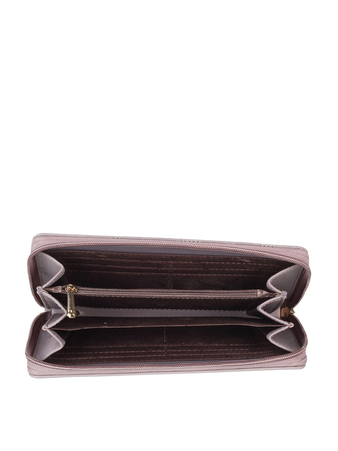 Mochi Women Purple & Gold-Toned Zip Around Wallet
