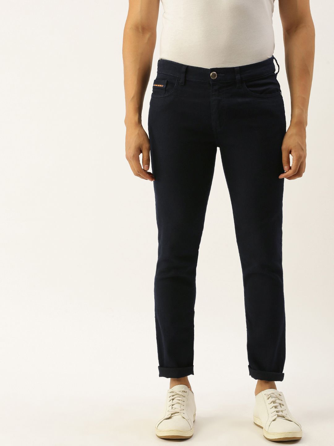 The Indian Garage Co Men Blue Slim Fit Low-Rise Clean Look Stretchable Jeans