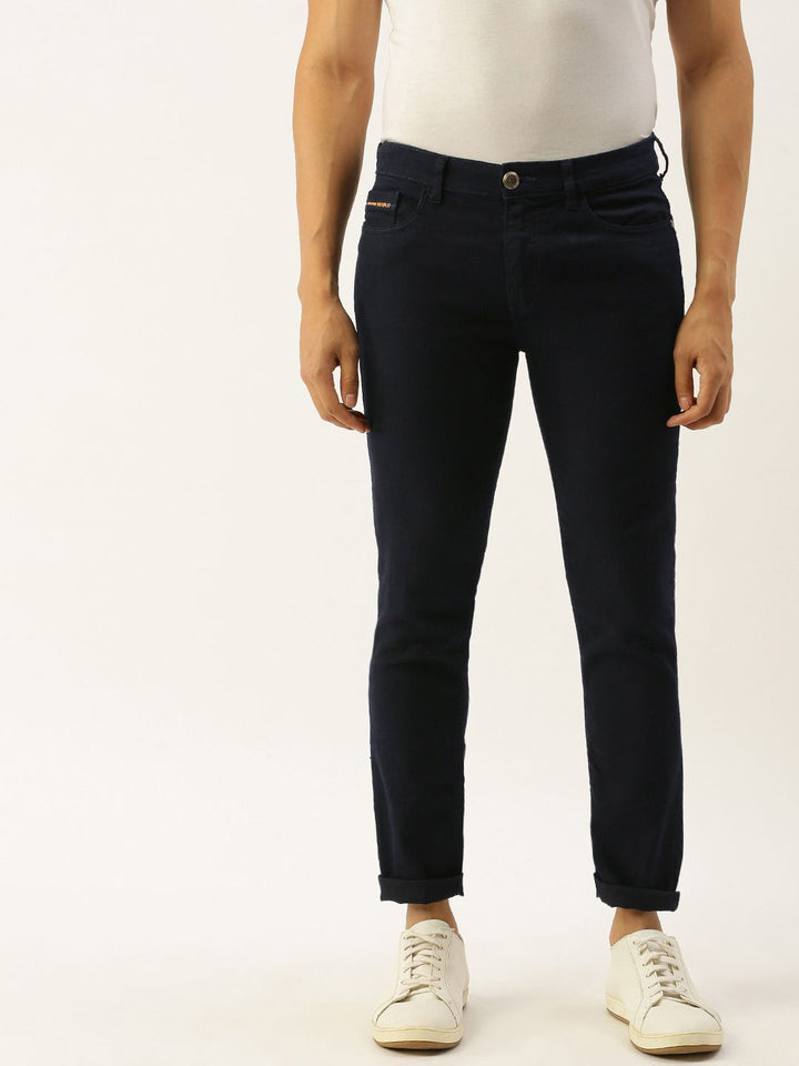 The Indian Garage Co Men Blue Slim Fit Low-Rise Clean Look Stretchable Jeans