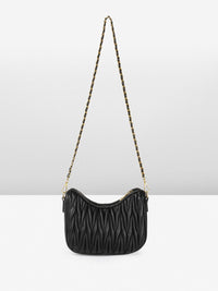 DressBerry Structured Shoulder Bag with Quilted Detail
