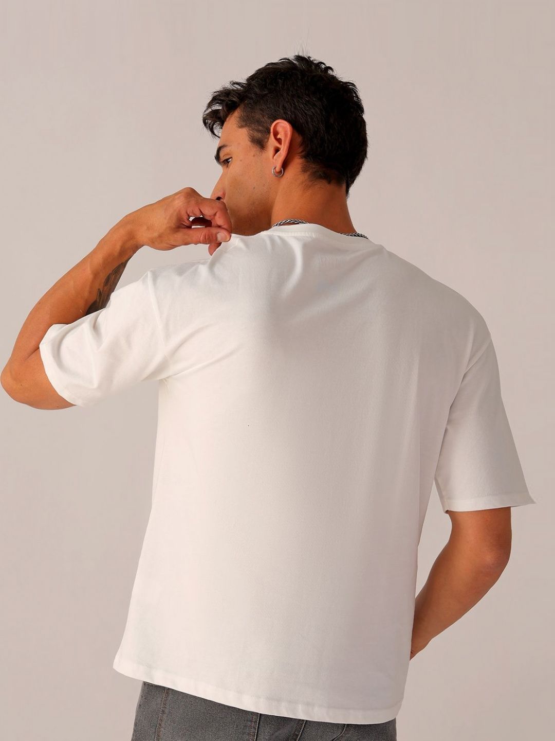 The Indian Garage Co Men Back Printed Relaxed Fit Pure Cotton T-shirt