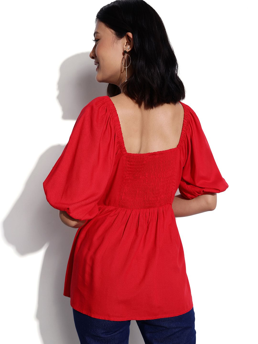 DressBerry Puff Sleeves A-Line Top