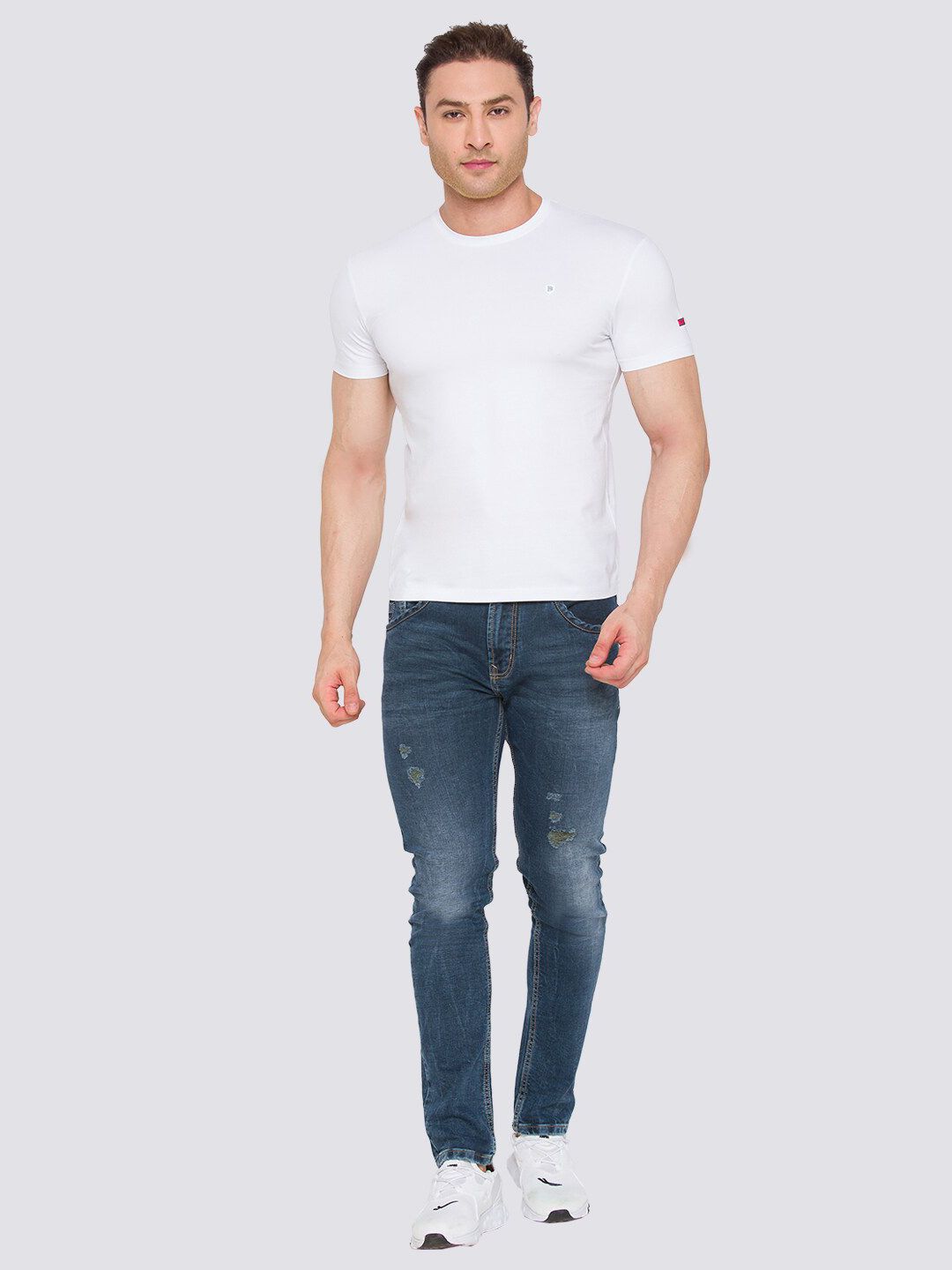 Being Human Men White Cut Outs T-shirt