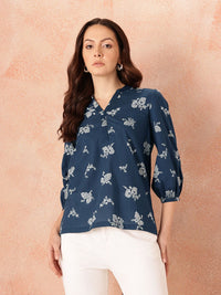 all about you Floral Print Puff Sleeves Cotton Top