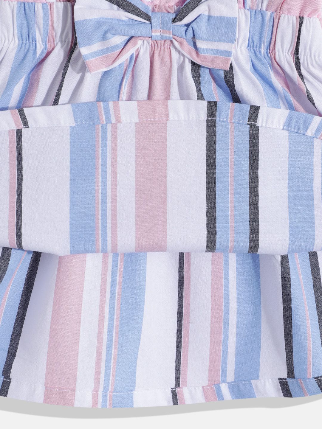 Moms Love Infant Girls Print Bow Detail Pleated Fit & Flare Dress
