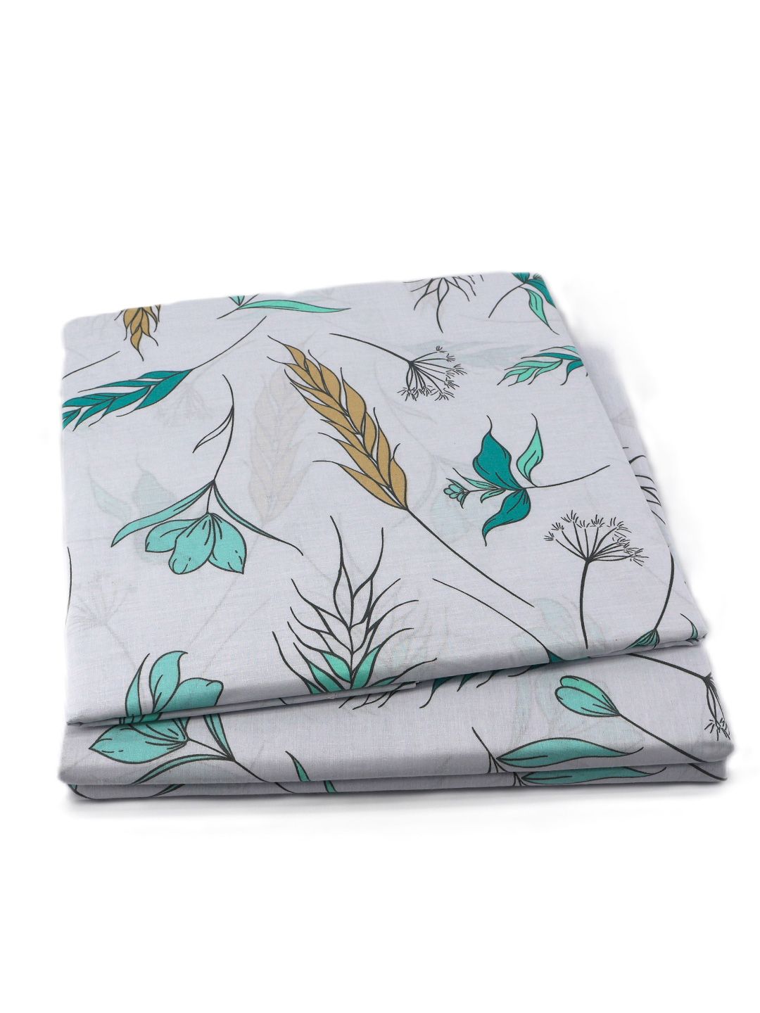 BOMBAY DYEING Vintage Turquoise blue Printed Cotton 180 TC  Bedsheet Set 1.52 m X 2.28 m