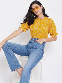 Berrylush Women Yellow Printed Top