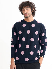 RARE RABBIT Men Deremy Crew Neck Geometric Printed Sweater