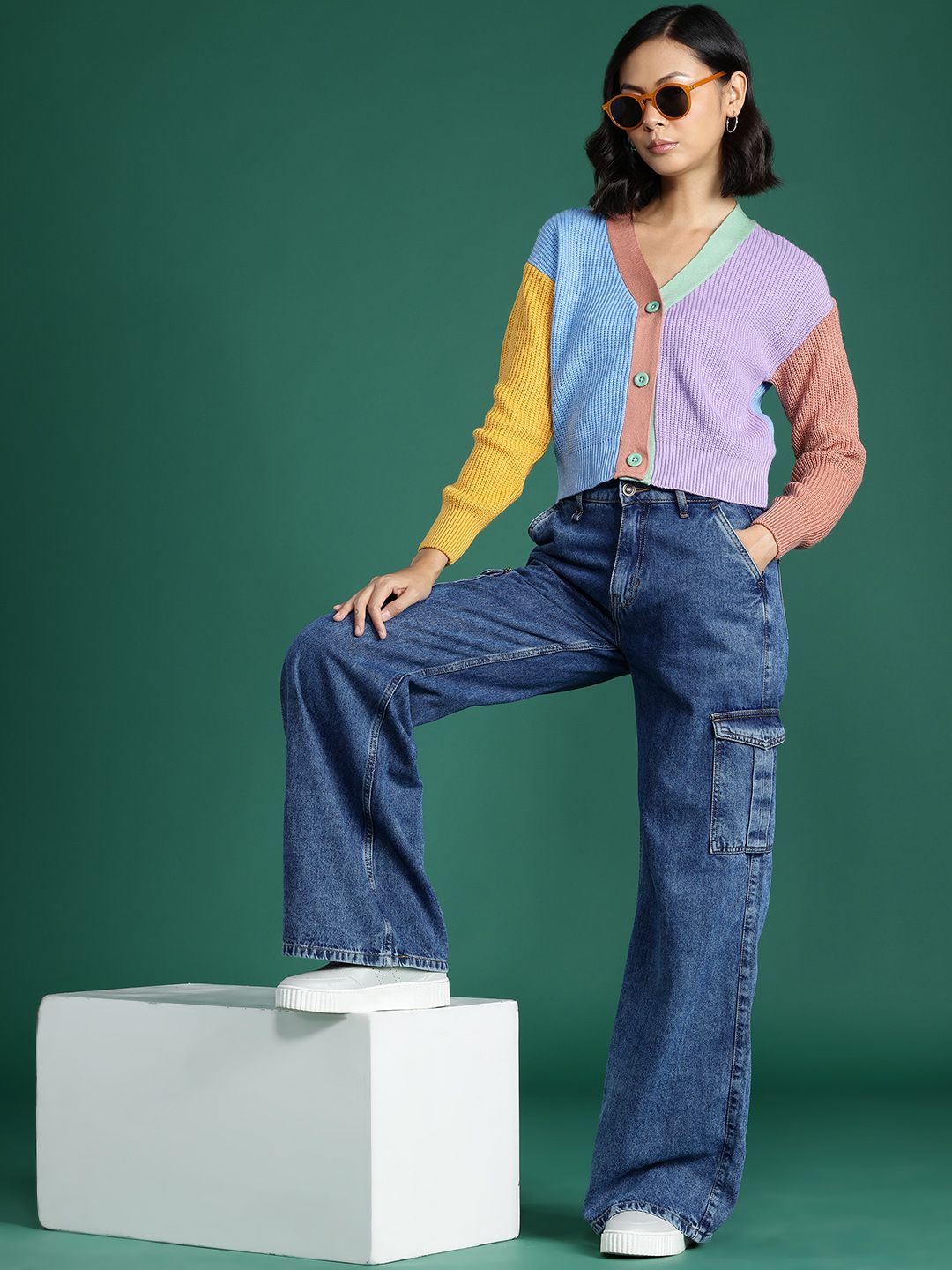 DressBerry Colourblocked Cardigan