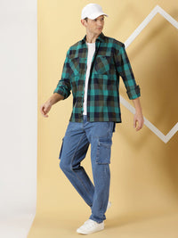 Thomas Scott Smart Checked Opaque Oversized Casual Shirt