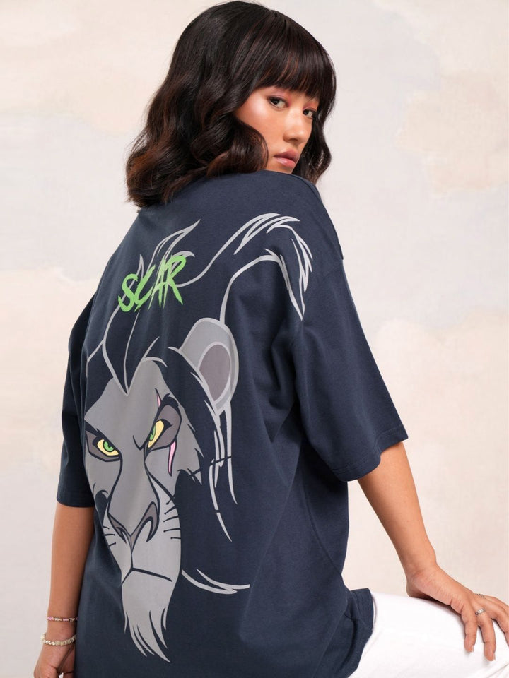 Tokyo Talkies Women Lion King Printed Oversized Tshirt