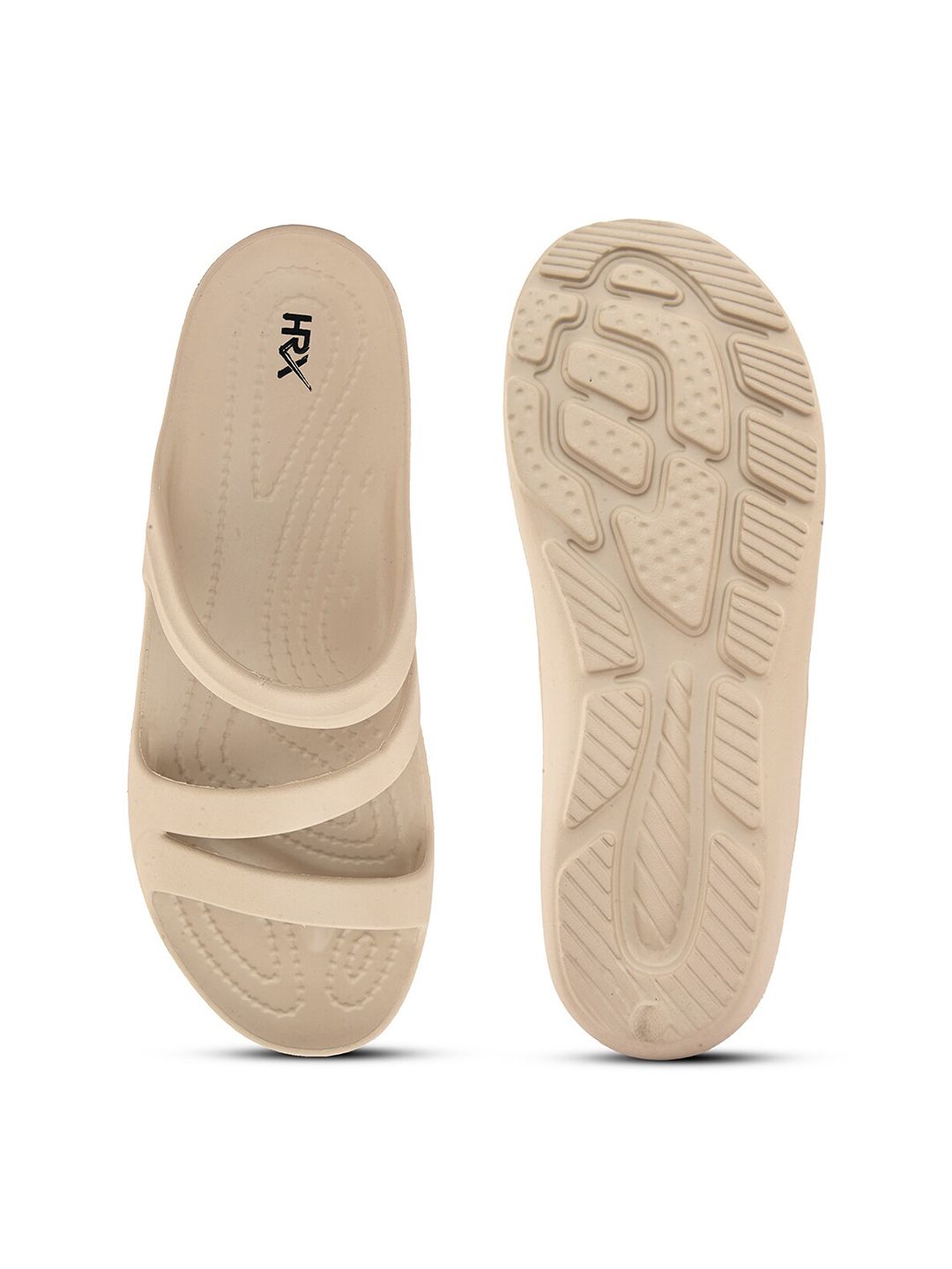 HRX by Hrithik Roshan Women Beige Textured Sliders