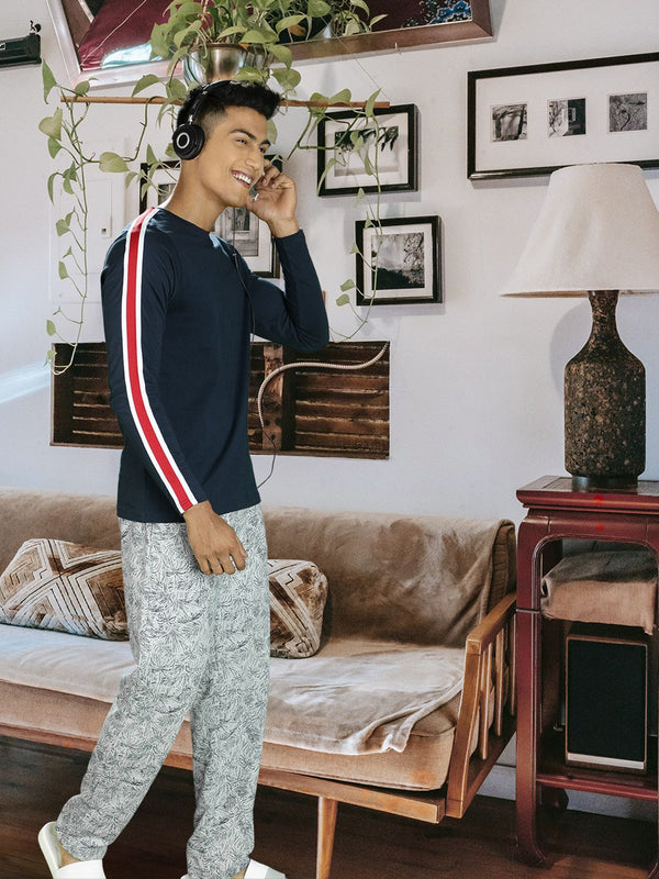 Dillinger Men Angkatan Laut Tentera Laut Pepejal Kapas Tulen Kapas Tulen