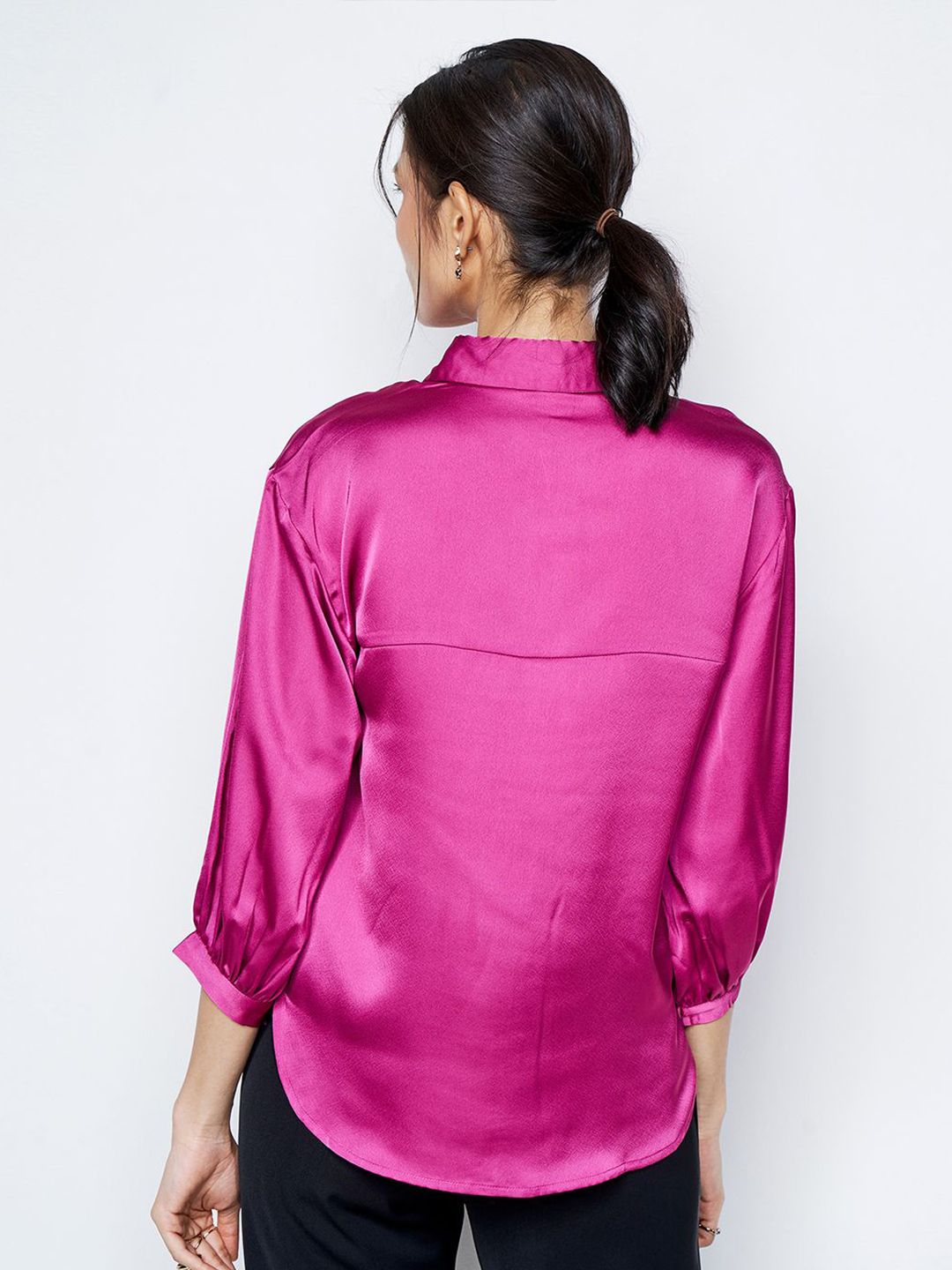AND Puff Sleeves Shirt Style Top