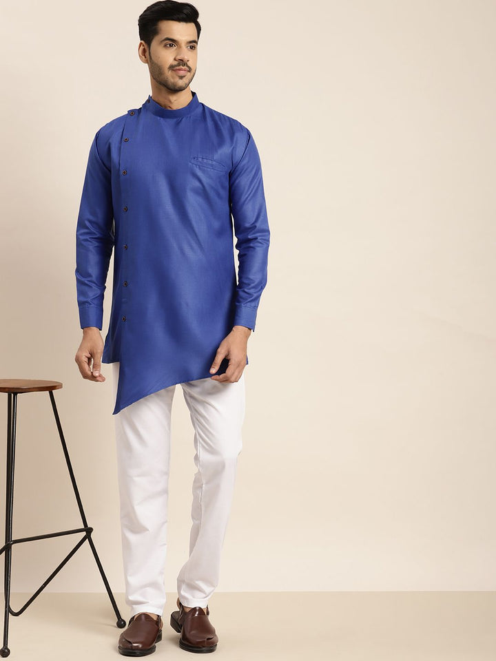 Anug by SOJANYA Men Blue Solid Kurta