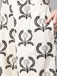 Gerua By Libas Women Black  Off-White Solid Kurta with Palazzos