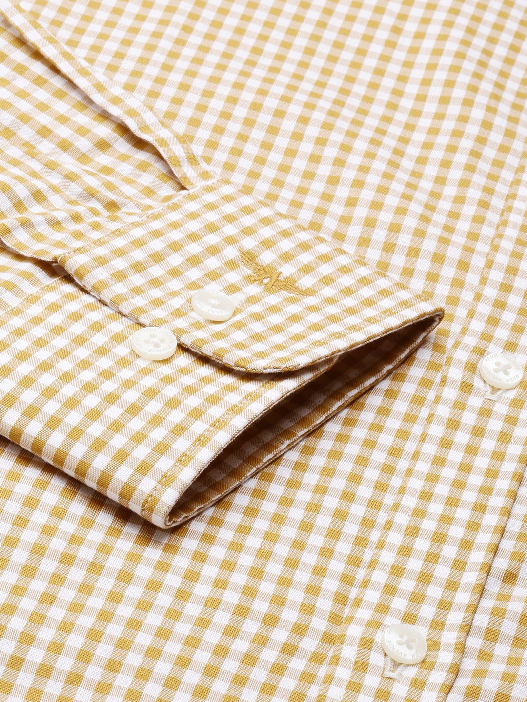 Park Avenue Pure Cotton Slim Fit Gingham Checked Formal Shirt