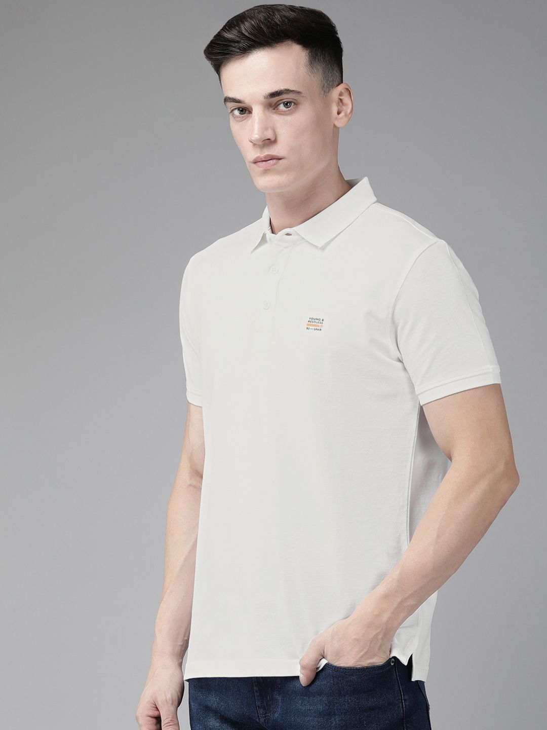 SPYKAR Polo Collar Pure Cotton Slim Fit T-shirt