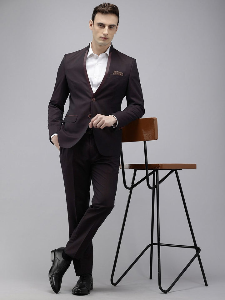 Park Avenue Self Design Textured Single Breasted Super Slim Fit 2 Piece Party Suits