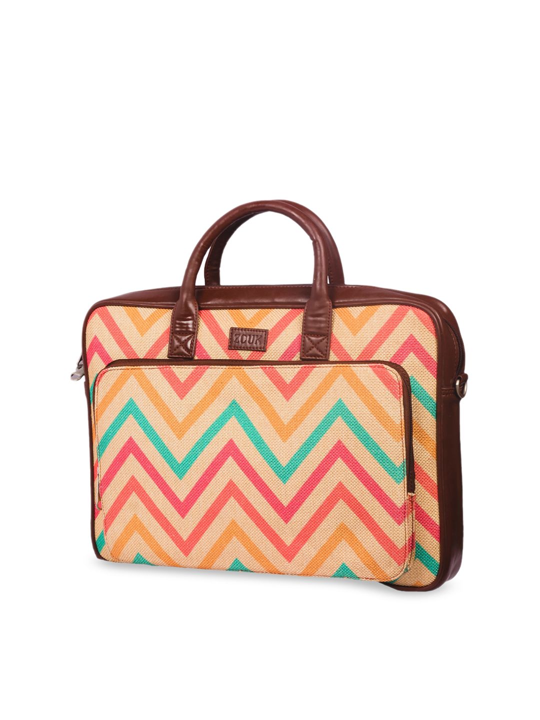 ZOUK Unisex Multicoloured Printed Vegan Leather 16 Inch  Laptop Bag