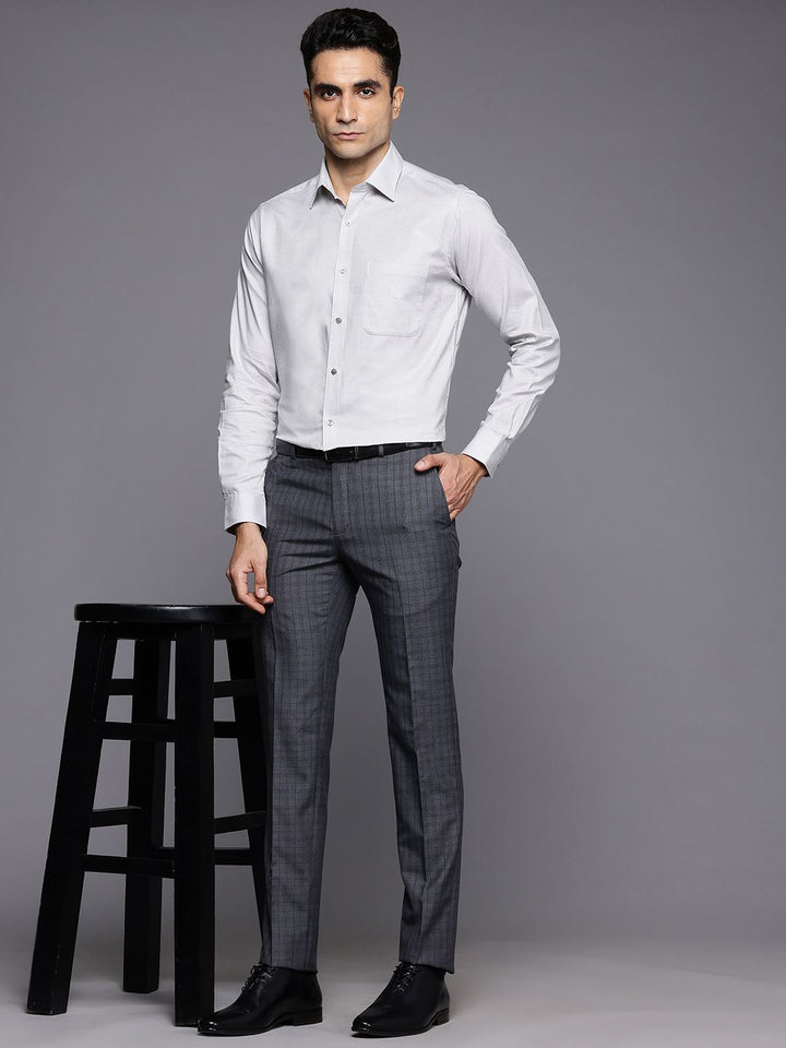 Raymond Pure Cotton Self-Design Slim Fit Formal Shirt