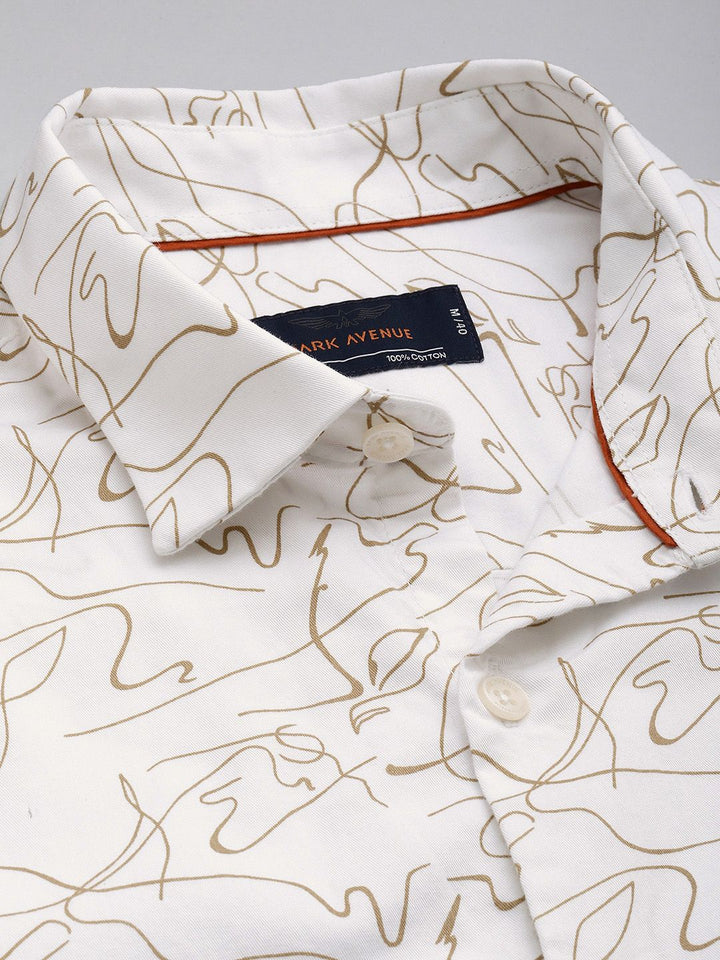 Park Avenue Pure Cotton Slim Fit Abstract Printed Casual Shirt