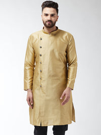 SOJANYA Men Gold-Colored Woven Design Straight Kurta
