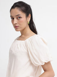 Rareism Off-bahu Puff Lengan Atas