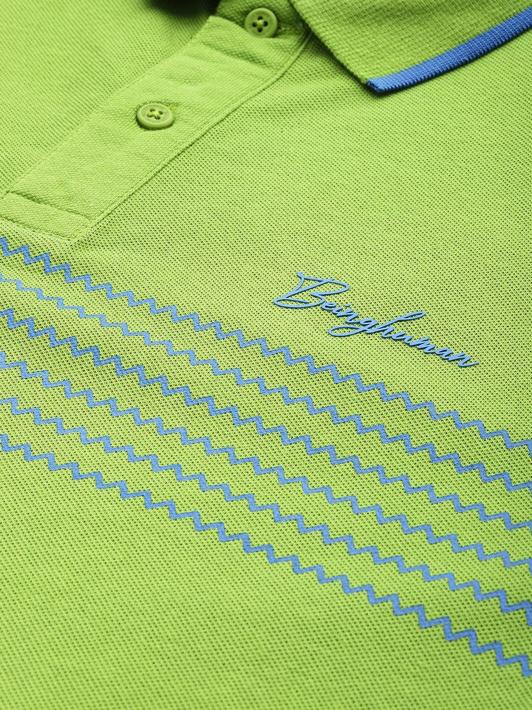 Being Human Geometric Printed Polo Collar Pure Cotton T-shirt