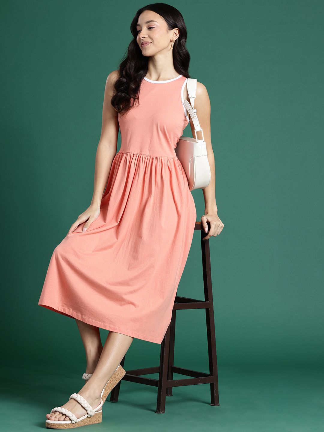 DressBerry A-Line Midi Pure Cotton Dress