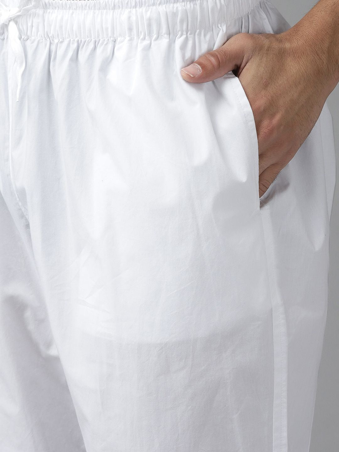 See Designs Men White Solid Pure Cotton Kurta with Pyjamas