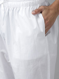 See Designs Men White Solid Pure Cotton Kurta with Pyjamas