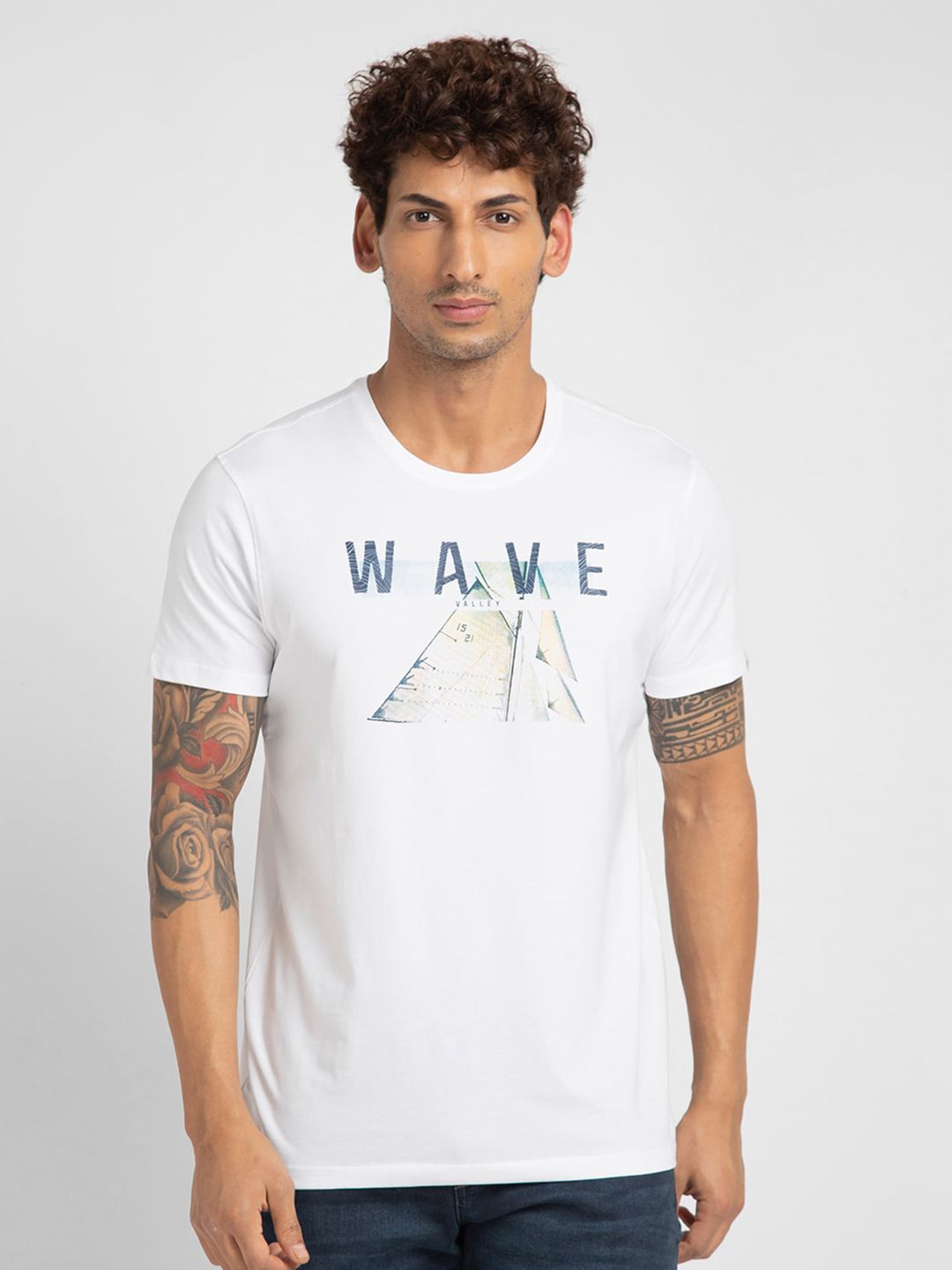 SPYKAR Typography Printed Cotton T-shirt