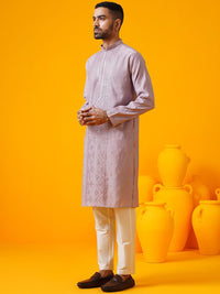 SOJANYA LUXE Geometric Sequinned Mandarin Collar Straight Kurta
