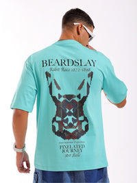 The Indian Garage Co Men Back Printed Boxy Oversized Round Neck T-shirt