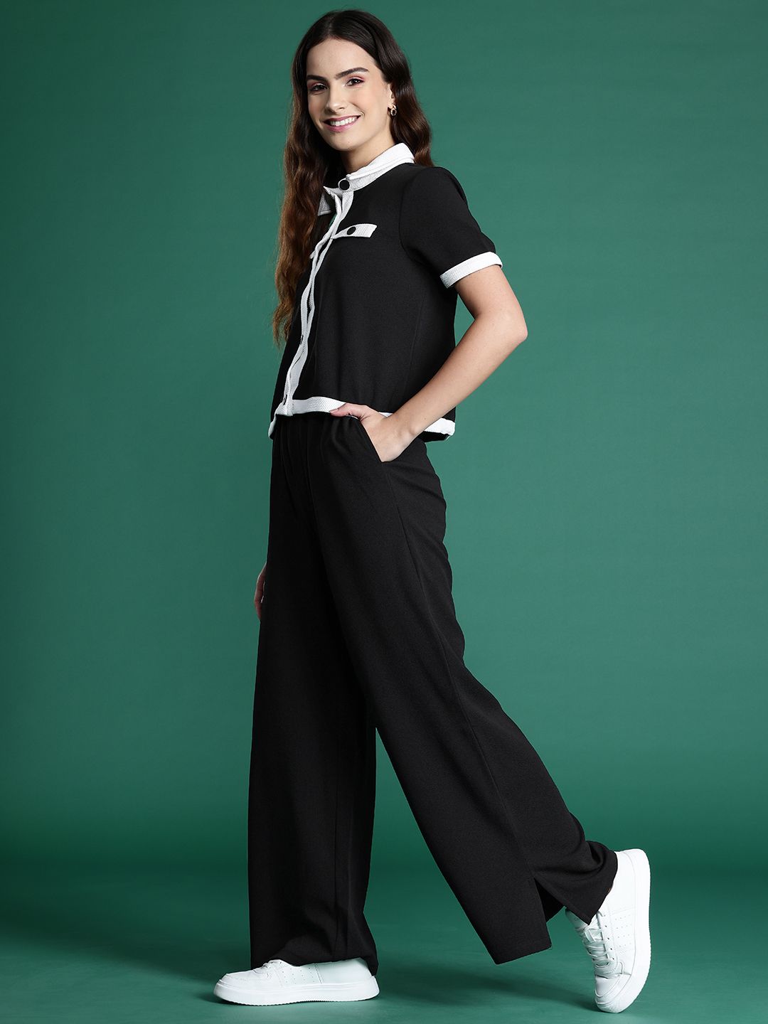 DressBerry Pocket Detail Shirt With Trousers Co-Ord Set
