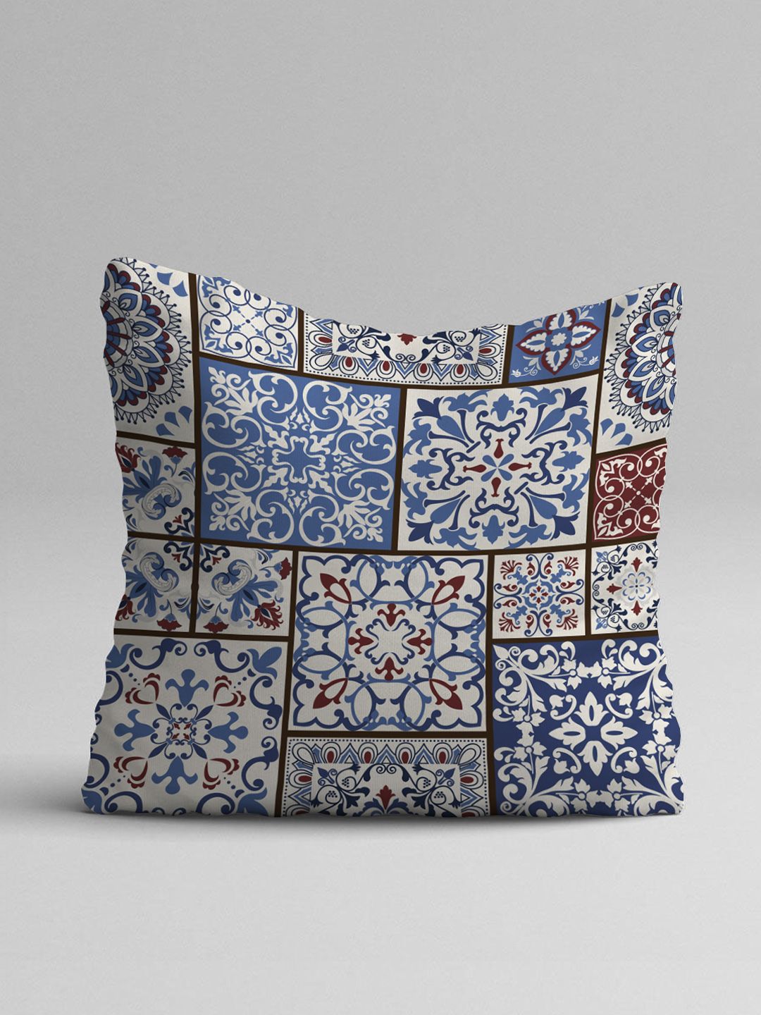 STITCHNEST Set of 5 Blue & White Ethnic Motifs Square Cushion Covers