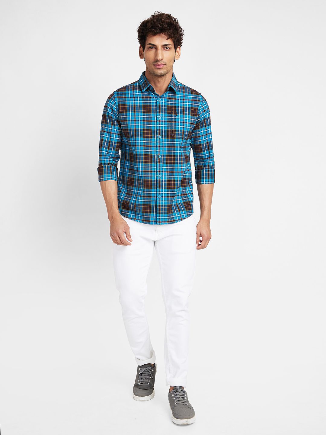 Being Human Men Slim Fit Tartan Checks Opaque Checked Casual Shirt