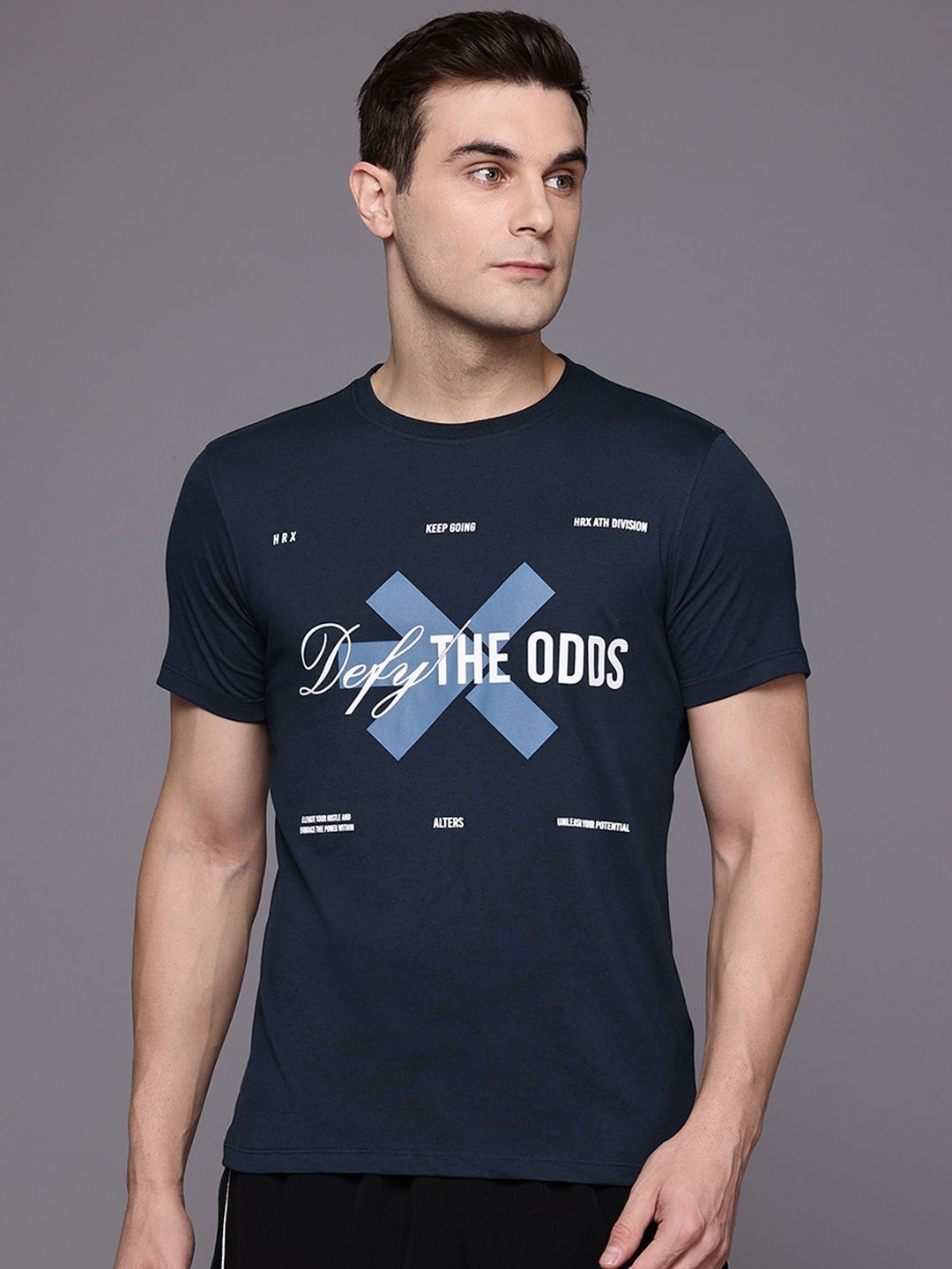 HRX by Hrithik Roshan Typography Print Training T-shirt