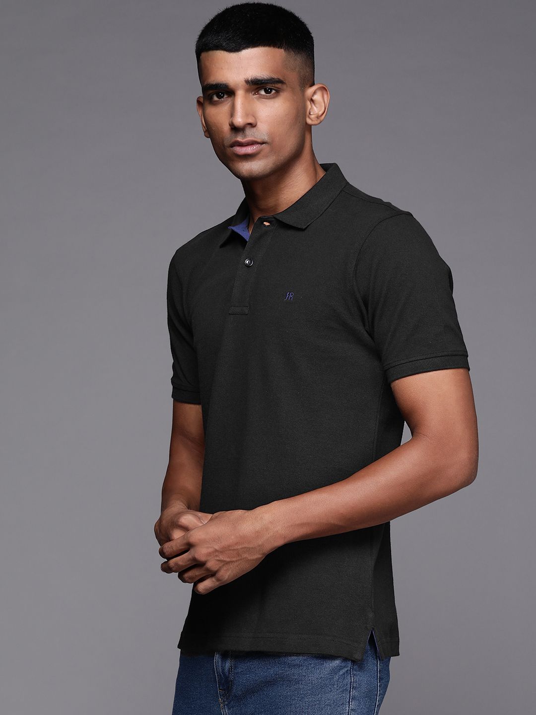 Raymond Men Solid Polo Collar Pure Cotton T-shirt