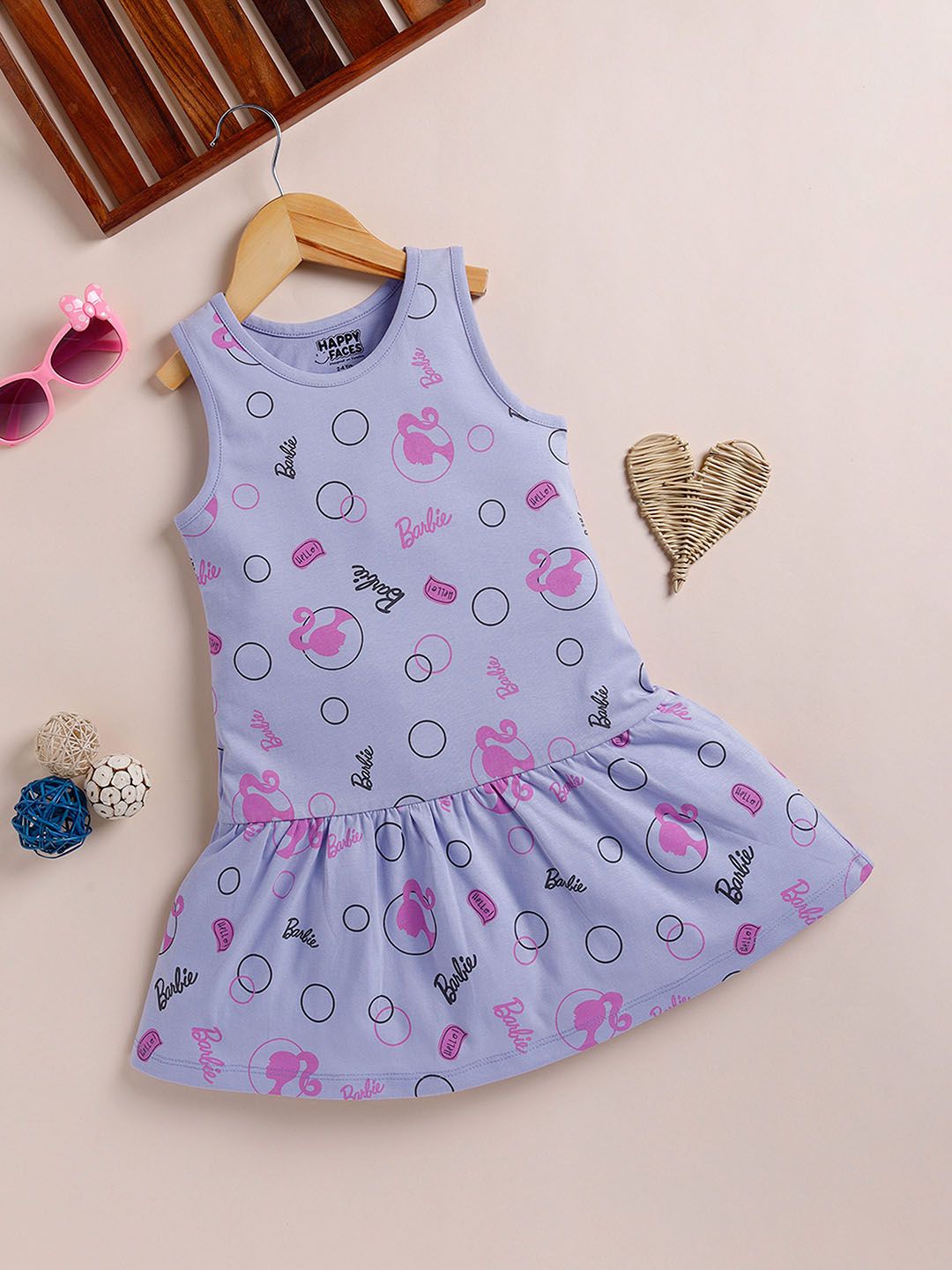 Happy Faces Pure Cotton Brabie Print A-Line Dress